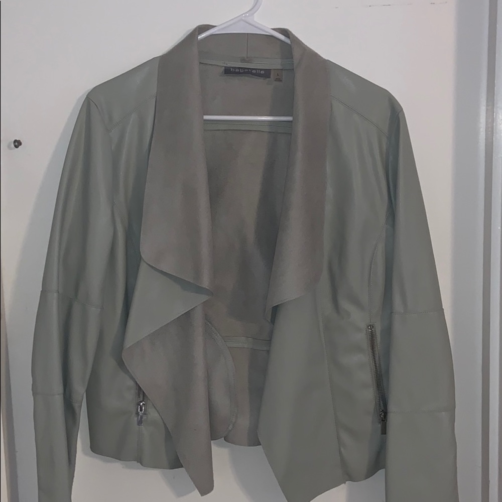 Faux Leather motto style jacket.